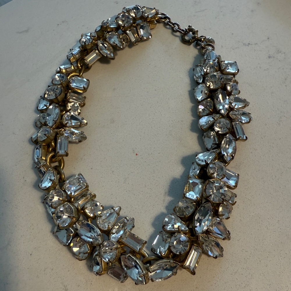 JCrew Goldtone and Crystal Necklace